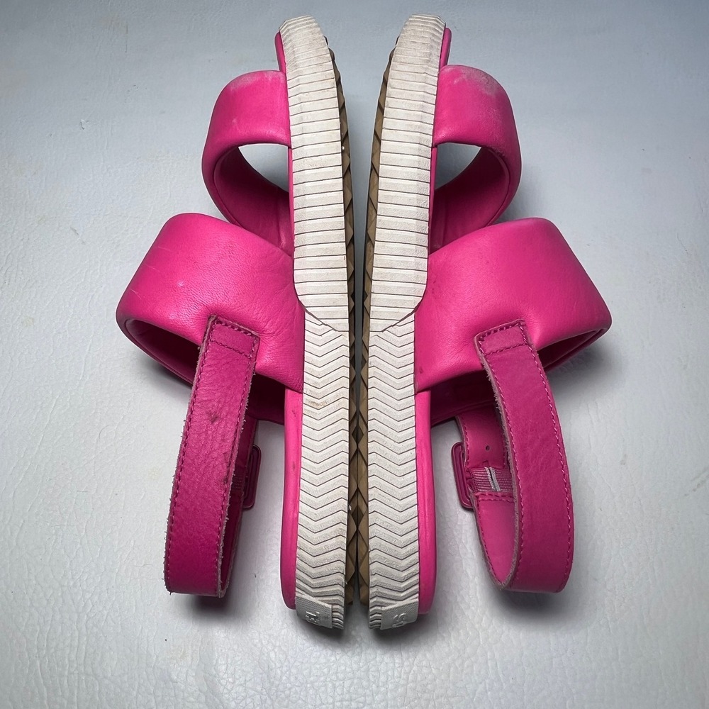 Sorel ONA Streetworks Go To Sandal Womens 9 Hot Pink Padded Leather Platform - Picture 12 of 15